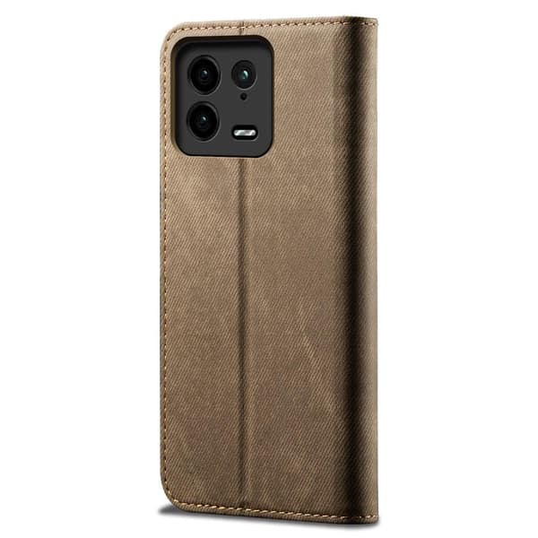 SKALO Xiaomi 13 Pro 5G Jeans Flip Cover - Khaki