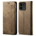 Miniatyrbillede 1 af 7: SKALO Xiaomi 13 Pro 5G Jeans Flip Cover - Khaki