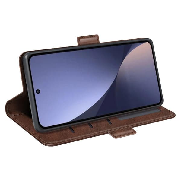 SKALO Xiaomi 13 Pro 5G Premium Wallet Flip Cover - Brun