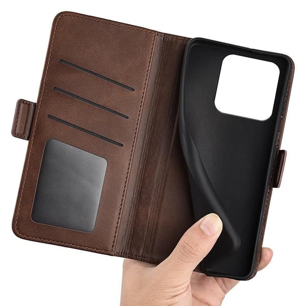 SKALO Xiaomi 13 Pro 5G Premium Wallet Flip Cover - Brun