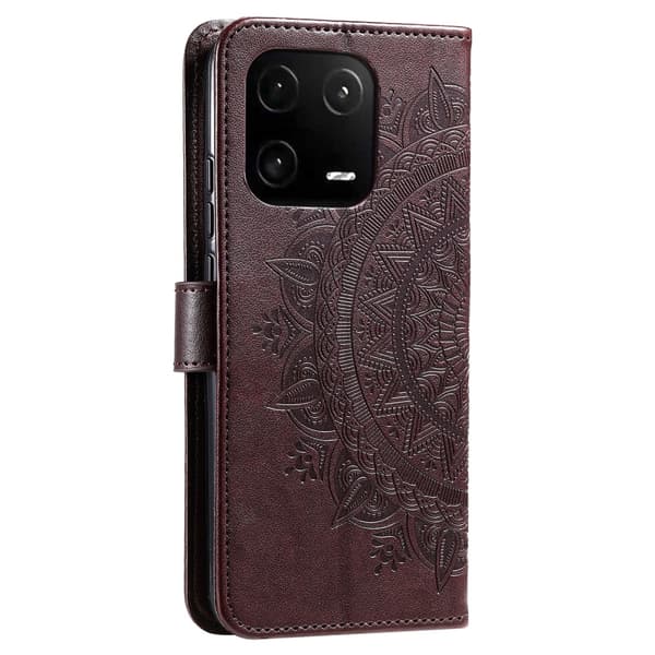 SKALO Xiaomi 13 Pro 5G Mandala Flip Cover - Brun