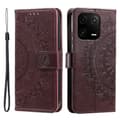 Miniatyrbillede 1 af 6: SKALO Xiaomi 13 Pro 5G Mandala Flip Cover - Brun