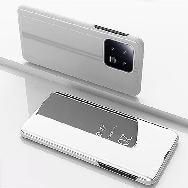 SKALO Xiaomi 13 Pro 5G Clear View Mirror Lompakko - Hopea