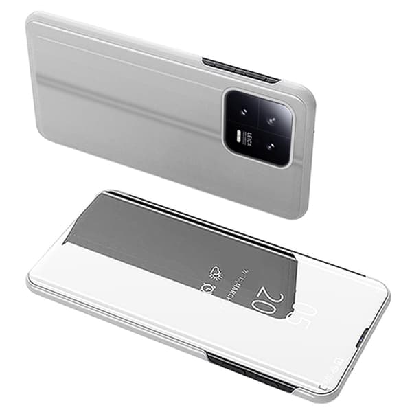 SKALO Xiaomi 13 Pro 5G Clear View Mirror Lompakko - Hopea