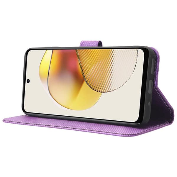 SKALO Motorola Moto G73 5G Premium Mini Rhombus Lompakkokotelo - Violetti