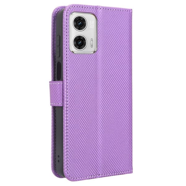 SKALO Motorola Moto G73 5G Premium Mini Rhombus Lompakkokotelo - Violetti
