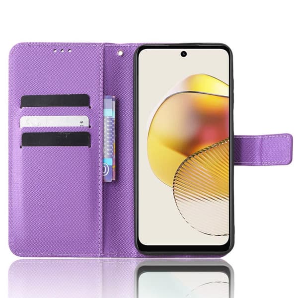 SKALO Motorola Moto G73 5G Premium Mini Rhombus Lompakkokotelo - Violetti