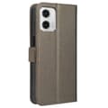 Miniatyrbillede 8 af 8: SKALO Motorola Moto G73 5G Premium Mini Rhombus Wallet Flip Cover - Brun