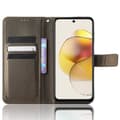 Miniatyrbillede 2 af 8: SKALO Motorola Moto G73 5G Premium Mini Rhombus Wallet Flip Cover - Brun