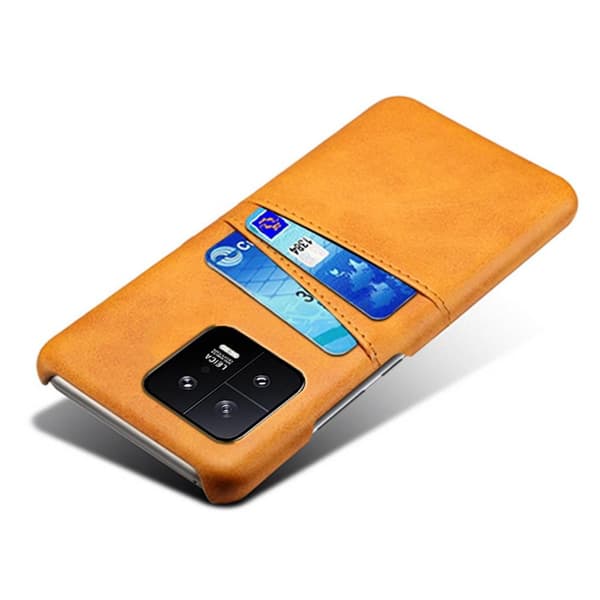 SKALO Xiaomi 13 5G PU-Läder Korthållare Skal - Ljusbrun