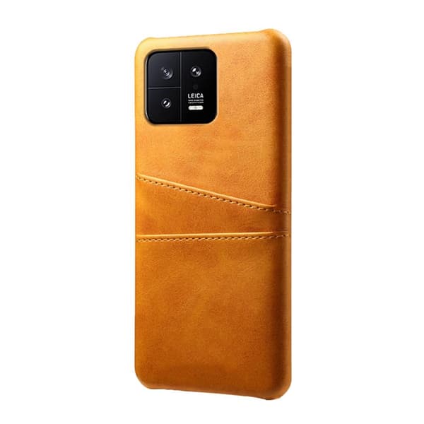 SKALO Xiaomi 13 5G PU-Läder Korthållare Skal - Ljusbrun
