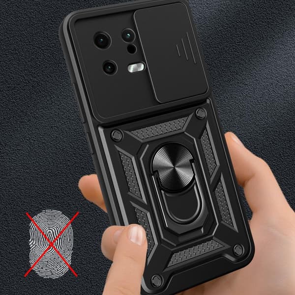 SKALO Xiaomi 13 5G Armor Hybrid Metallring Kameraslider - Blå