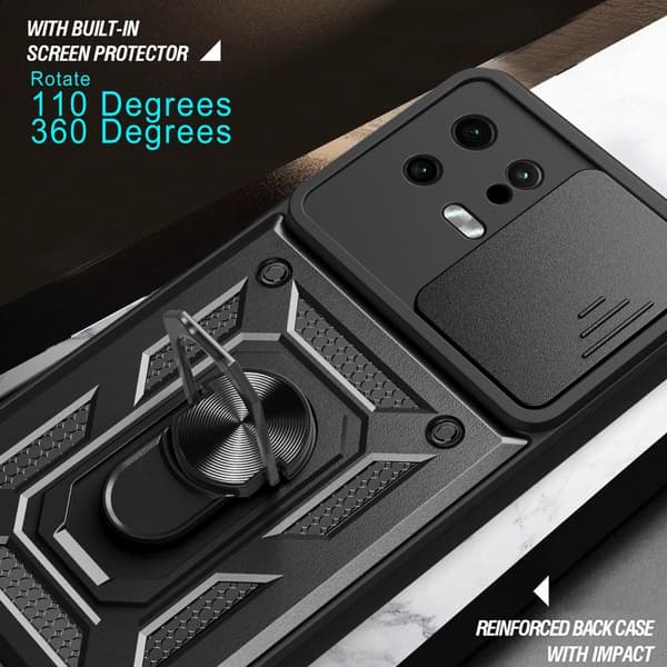 SKALO Xiaomi 13 5G Armor Hybrid Metallring Kameraslider - Blå