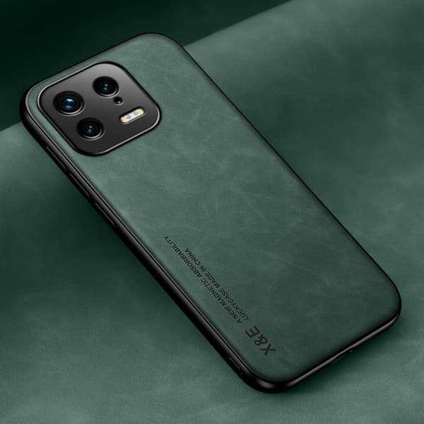SKALO Xiaomi 13 5G X&E PU-nahka Suojakuori - Vihreä