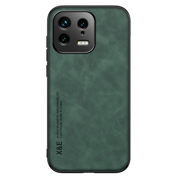 SKALO Xiaomi 13 5G X&E PU-nahka Suojakuori - Vihreä