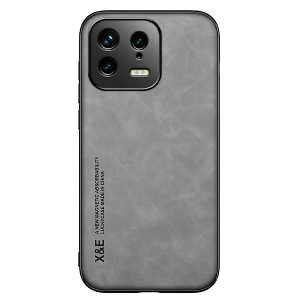 SKALO Xiaomi 13 5G X&E PU-Läder Skal - Ljusgrå