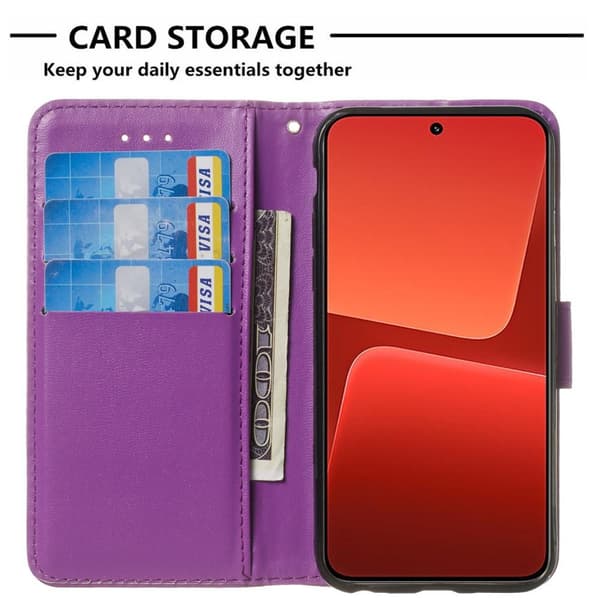 SKALO Xiaomi 13 5G Lompakkokotelo PU-nahkaa - Violetti
