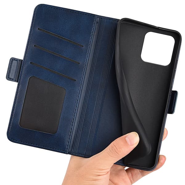 SKALO Xiaomi 13 5G Premium Wallet Flip Cover - Blå