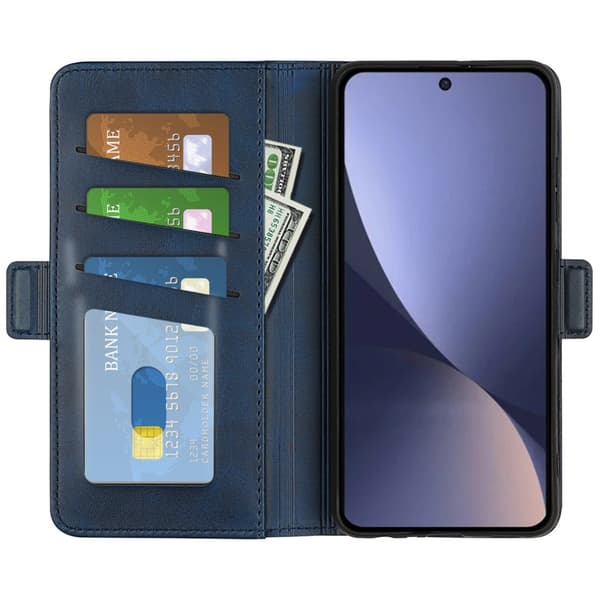 SKALO Xiaomi 13 5G Premium Wallet Flip Cover - Blå