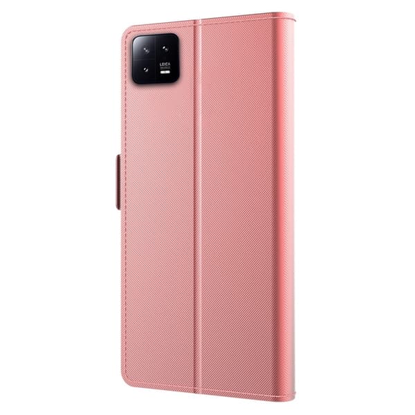SKALO Xiaomi 13 5G Kortholder Mirror Flip Cover - Rosa guld