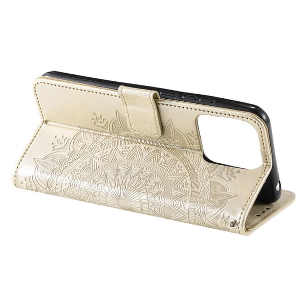 SKALO Xiaomi 13 5G Mandala Plånboksfodral - Guld