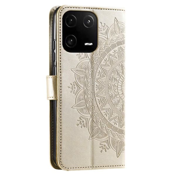SKALO Xiaomi 13 5G Mandala Plånboksfodral - Guld