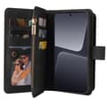 Pikkukuva 3 / 11: SKALO Xiaomi 13 5G Big Wallet 17-lokeroa Lompakkokotelo - Musta