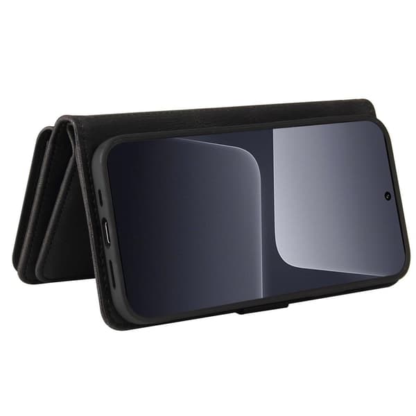 SKALO Xiaomi 13 5G Big Wallet 17-lokeroa Lompakkokotelo - Musta