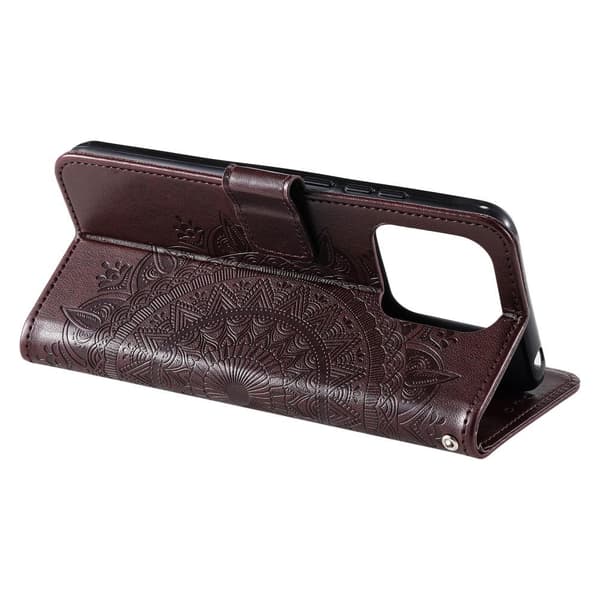 SKALO Xiaomi 13 5G Mandala lompakkokotelo - Ruskea