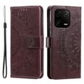 Pikkukuva 1 / 6: SKALO Xiaomi 13 5G Mandala lompakkokotelo - Ruskea