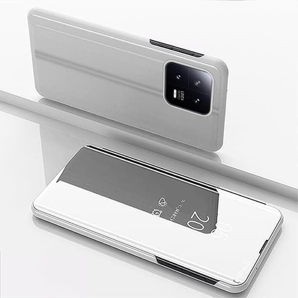 SKALO Xiaomi 13 5G Clear View Spegel fodral - Silver