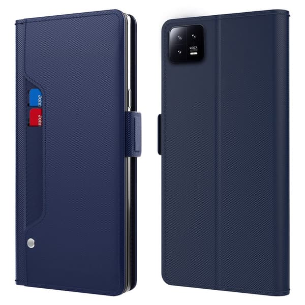SKALO Xiaomi 13 5G Korthållare Spegel Plånbok - Blå