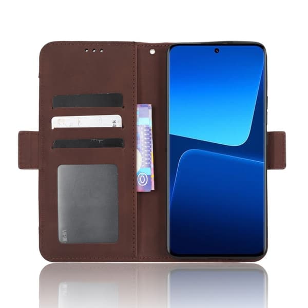 SKALO Xiaomi 13 5G 6-lokeroa Lompakkokotelo - Ruskea