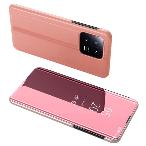 SKALO Xiaomi 13 5G Clear View Mirror Lompakko - Ruusukulta