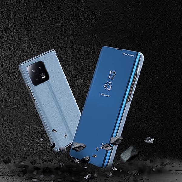 SKALO Xiaomi 13 5G Clear View Mirror Lompakko - Kulta