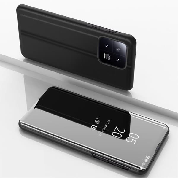 SKALO Xiaomi 13 5G Clear View Mirror Lompakko - Musta