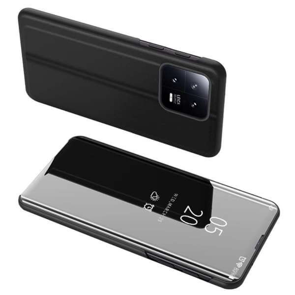 SKALO Xiaomi 13 5G Clear View Mirror Lompakko - Musta