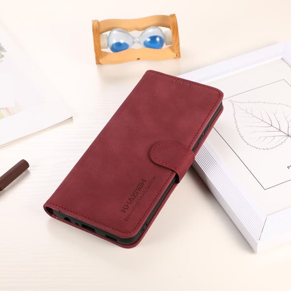 SKALO Xiaomi 13 Lite KHAZNEH Lompakkokotelo PU-nahasta - Punainen