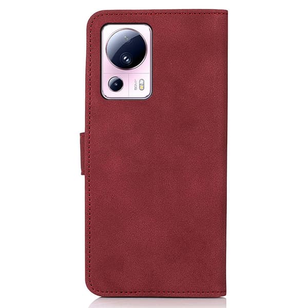 SKALO Xiaomi 13 Lite KHAZNEH Lompakkokotelo PU-nahasta - Punainen