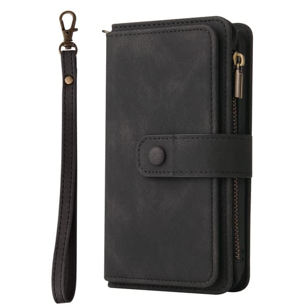 SKALO Xiaomi 13 Lite Big Wallet 17-lokeroa Lompakkokotelo - Musta
