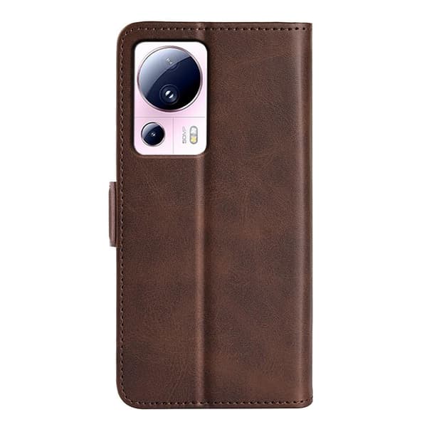 SKALO Xiaomi 13 Lite Premium Wallet Lompakkokotelo - Ruskea
