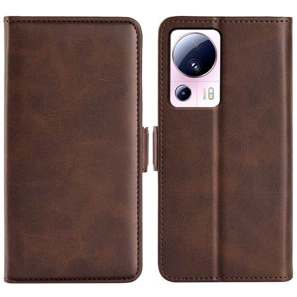 SKALO Xiaomi 13 Lite Premium Wallet Lompakkokotelo - Ruskea