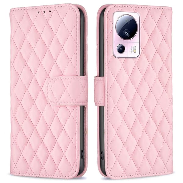 SKALO Xiaomi 13 Lite BINFEN COLOR Tikattu Lompakko - Pinkki