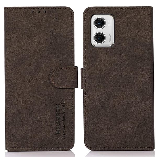 SKALO Motorola Moto G73 5G KHAZNEH Plånboksfodral i PU-Läder - Brun