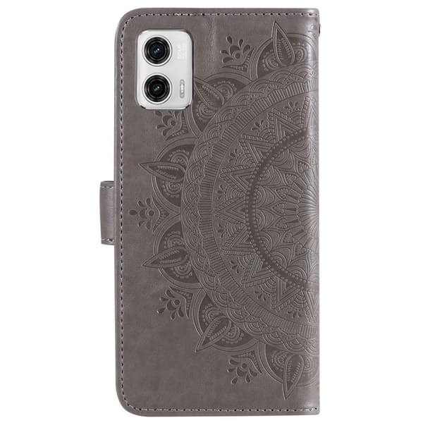 SKALO Motorola Moto G73 5G Mandala Flip Cover - Grå