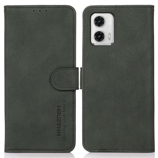 SKALO Motorola Moto G73 5G KHAZNEH Pungetui i PU-læder - Grøn