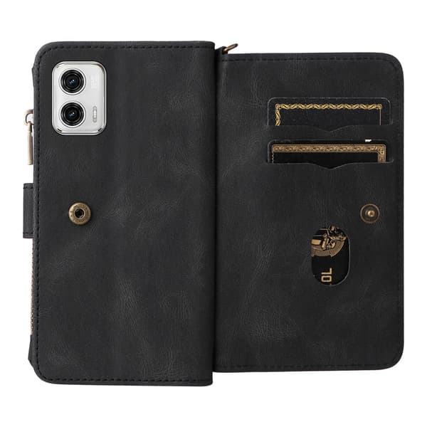 SKALO Motorola Moto G73 5G Big Wallet 17-RUM Pungetui - Sort