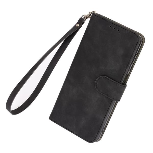 SKALO Motorola Moto G73 5G Matt PU-læderpungetui - Sort