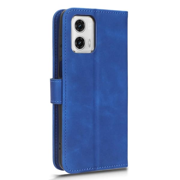 SKALO Motorola Moto G73 5G Matt PU Nahka lompakkokotelo - Sininen