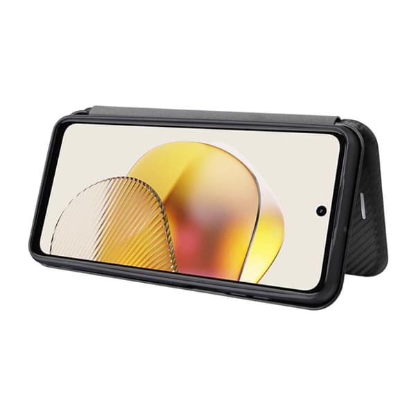 SKALO Motorola Moto G23 4G Carbon Fiber Pungetui - Sort